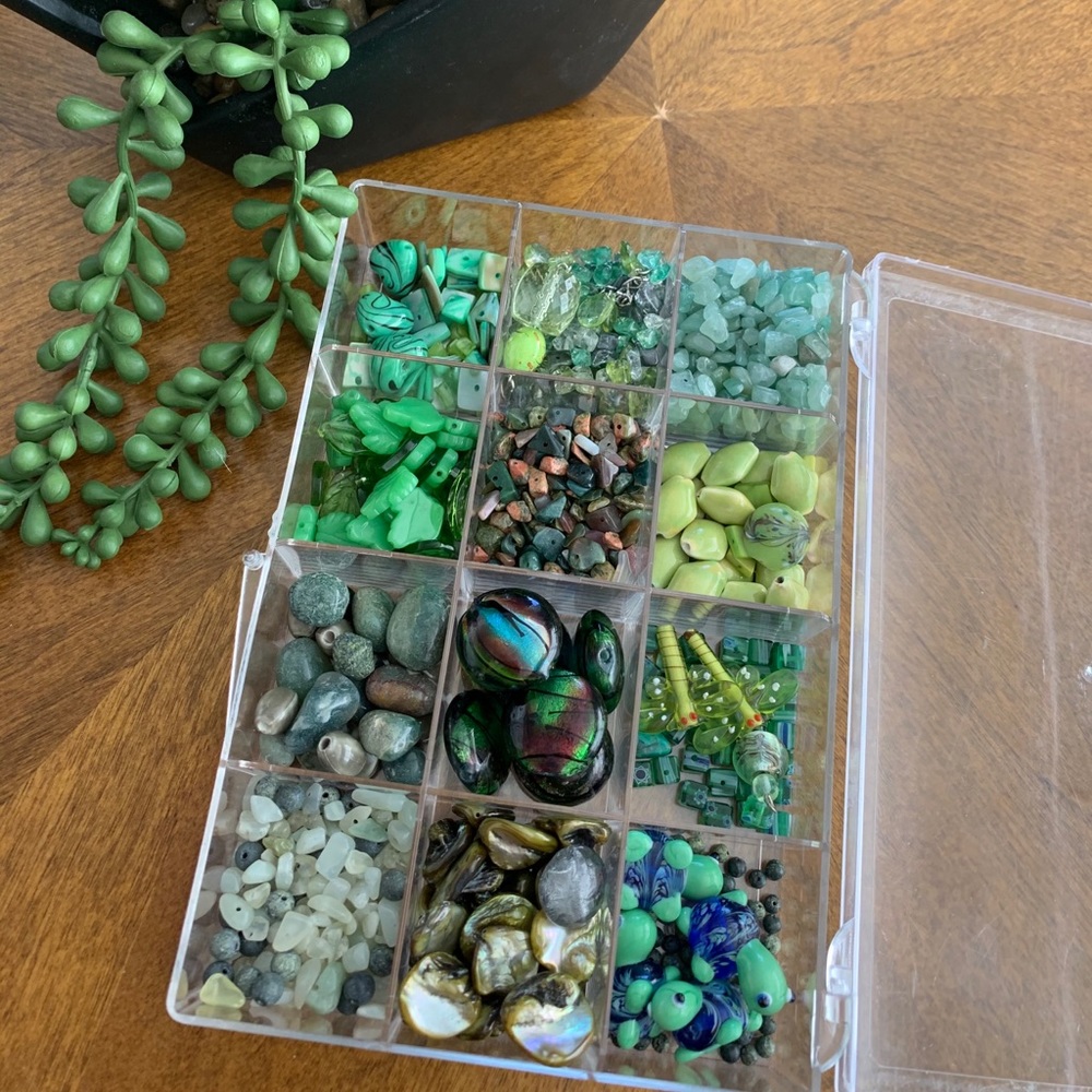 Green jewelry beads